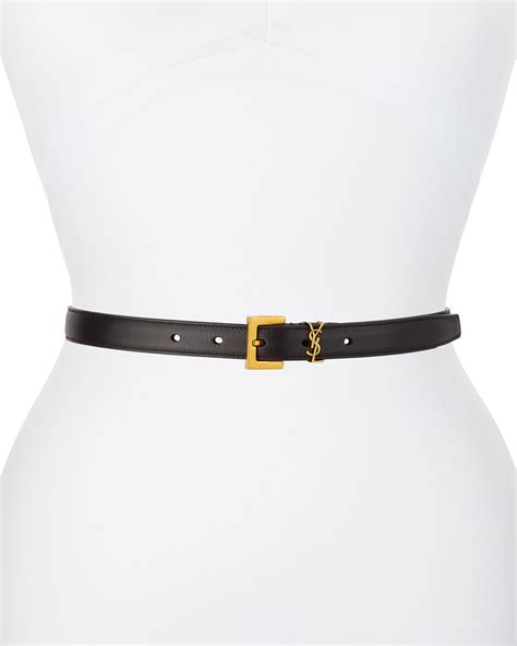 saint laurent golden ysl monogram leather belt 375.00|saint laurent belts.